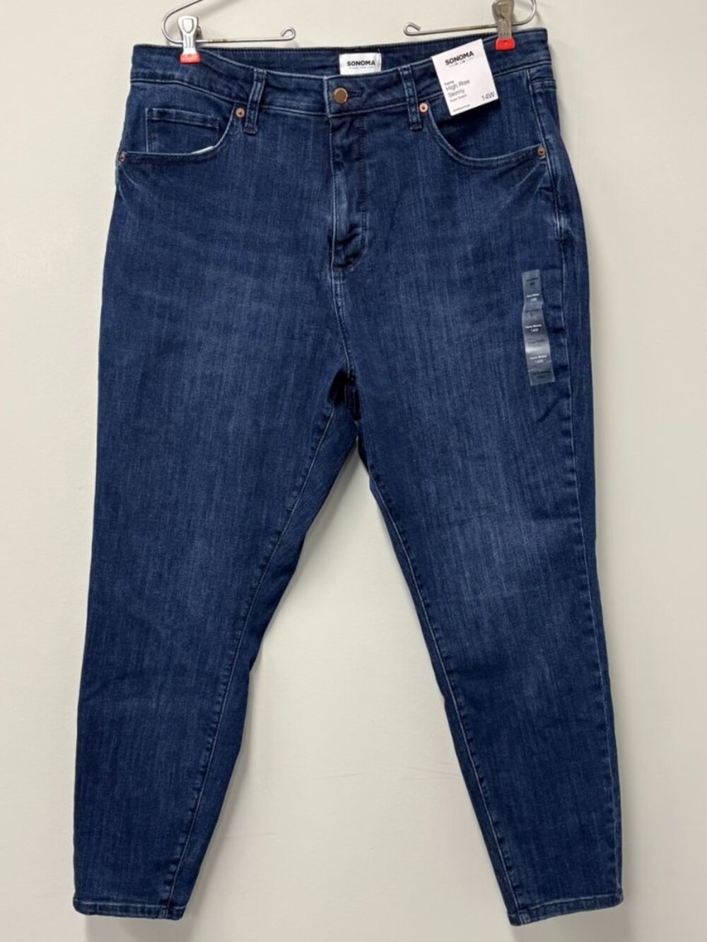 NWT Sonoma High Rise Curvy Skinny Jeans Womens Plus Size 14W Dark Wash